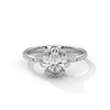 2.11 CT Oval Lab-Grown Diamond Three-Stone Ring with Marquise & Round Accents