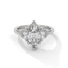 4.10 CT Marquise Cut Lab-Grown Diamond Three-Stone Ring with Side Accents