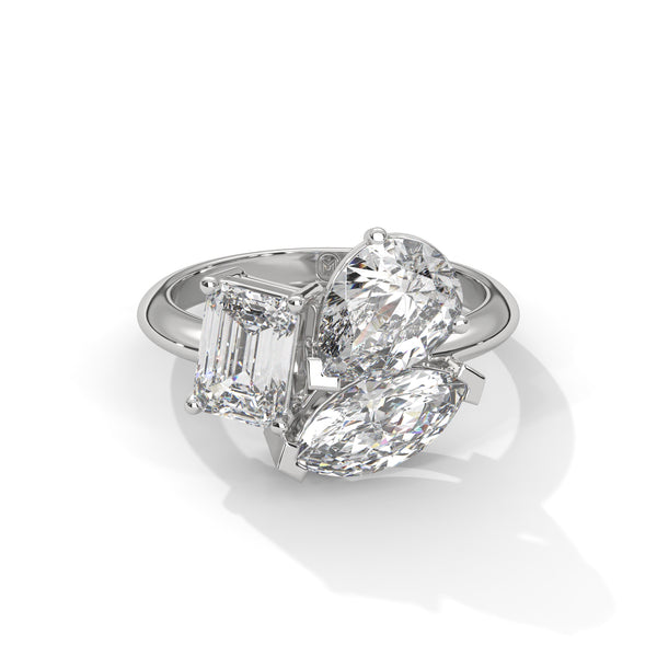 3.50 CT Multi-Shape Lab-Grown Diamond Statement Ring