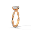 2.16 CT Total Round Cut Lab-Grown Diamond Twisted Pave Engagement Ring