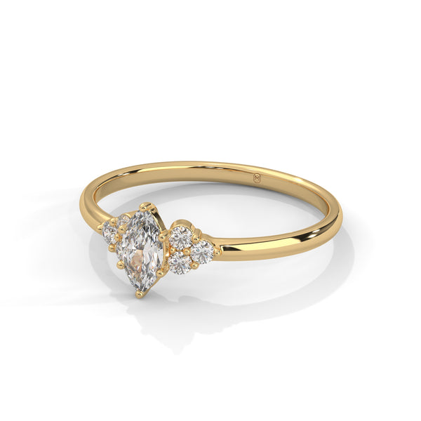 0.38 CT Marquise & Round Lab-Grown Diamond Three-Stone Ring