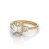 2.19 CT Emerald Cut Lab-Grown Diamond Three-Stone Ring
