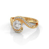 1.16 CT Round Lab-Grown Diamond Designer Halo Twist Ring