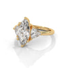4.10 CT Marquise Cut Lab-Grown Diamond Three-Stone Ring with Side Accents