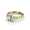 1.50 CT Emerald Cut Lab-Grown Diamond Three-Stone Ring with Pear Side Stones