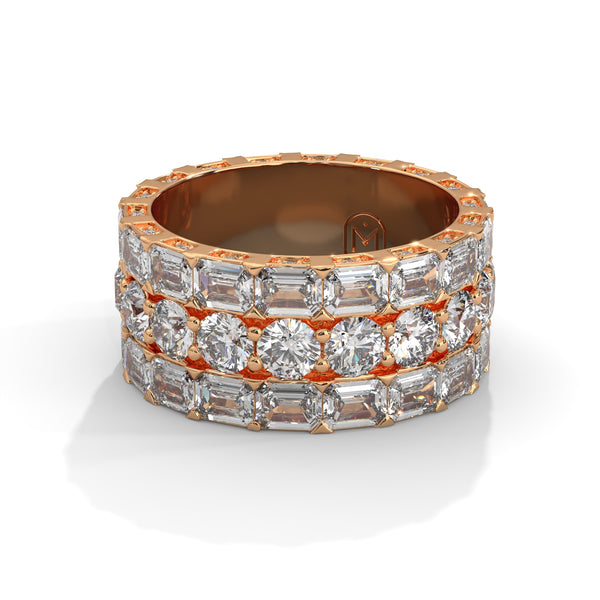 11.20 CT Round & Emerald Cut Lab-Grown Diamond Eternity Band Ring