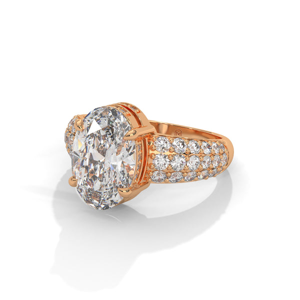 3.95 CT Oval & Round Lab-Grown Diamond Multi-Row Pave Luxury Ring