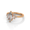 1.85 CT Marquise Cut Lab-Grown Diamond Three-Stone Ring with Emerald & Round Accents