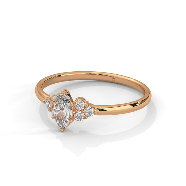 0.38 CT Marquise & Round Lab-Grown Diamond Three-Stone Ring