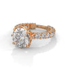6.89 CT Round Lab-Grown Diamond Solitaire Ring with Pave Band