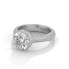 5.17 CT Round Lab-Grown Diamond Micro Pave Halo Solitaire Ring