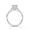 2.24 CT Emerald Cut Lab-Grown Diamond Solitaire Ring with Pavé Band