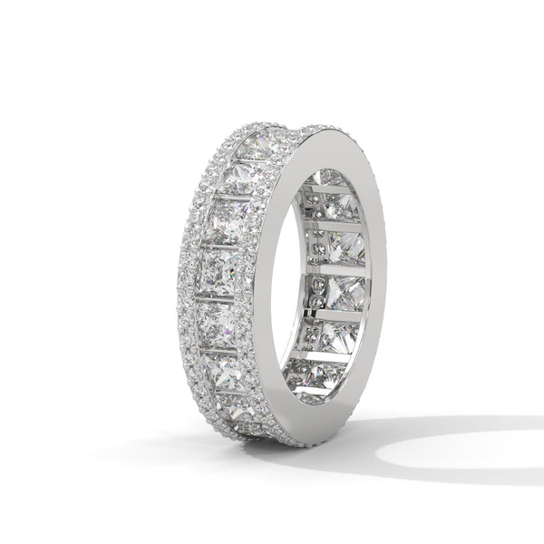 4.04 CT Princess & Round Lab-Grown Diamond Eternity Band Ring