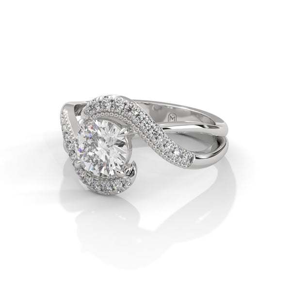 1.16 CT Round Lab-Grown Diamond Designer Halo Twist Ring