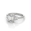 2.19 CT Emerald Cut Lab-Grown Diamond Three-Stone Ring