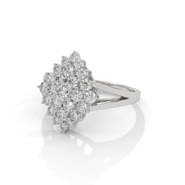 1.07 CT Round Lab-Grown Diamond Cluster Statement Ring