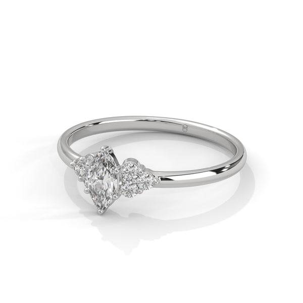 0.38 CT Marquise & Round Lab-Grown Diamond Three-Stone Ring