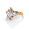 4.10 CT Marquise Cut Lab-Grown Diamond Three-Stone Ring with Side Accents