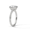 2.21 CT Total Emerald Cut Lab-Grown Diamond Solitaire Ring with Pave Band