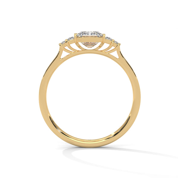 1.36 Ct Total Emerald Cut CVD Lab-Grown Diamond Three-Stone Ring