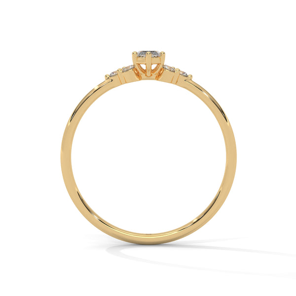 0.38 CT Marquise & Round Lab-Grown Diamond Three-Stone Ring