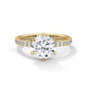 2.24 CT Round Cut Lab-Grown Diamond Solitaire Ring with Pavé Band