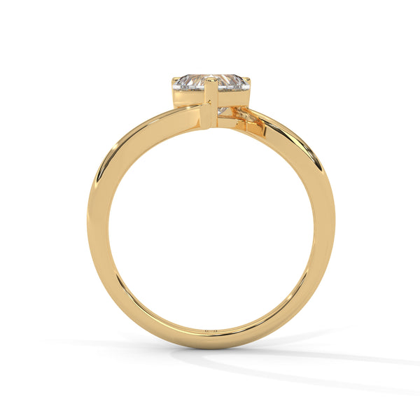 1.00 CT Heart Shape Lab-Grown Diamond Open Twist Solitaire Ring