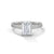 2.21 CT Total Emerald Cut Lab-Grown Diamond Solitaire Ring with Pave Band