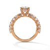 3.99 CT Oval Lab-Grown Diamond Half Eternity Solitaire Ring