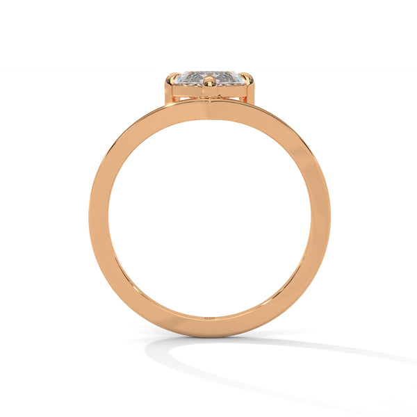 1.50 CT Marquise Cut Lab-Grown Diamond V-Shaped Solitaire Ring