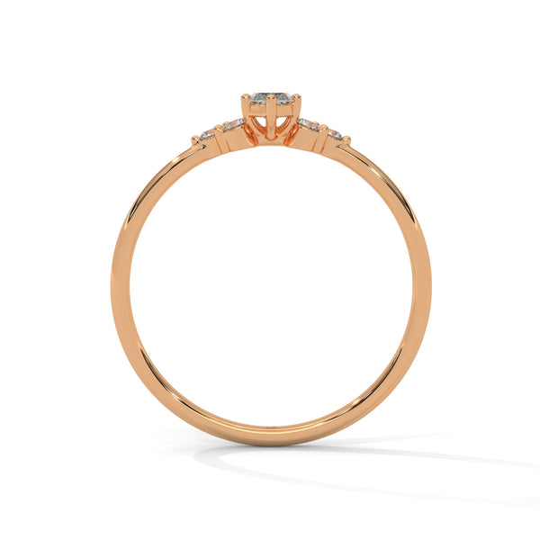 0.38 CT Marquise & Round Lab-Grown Diamond Three-Stone Ring