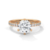 2.24 CT Round Cut Lab-Grown Diamond Solitaire Ring with Pavé Band