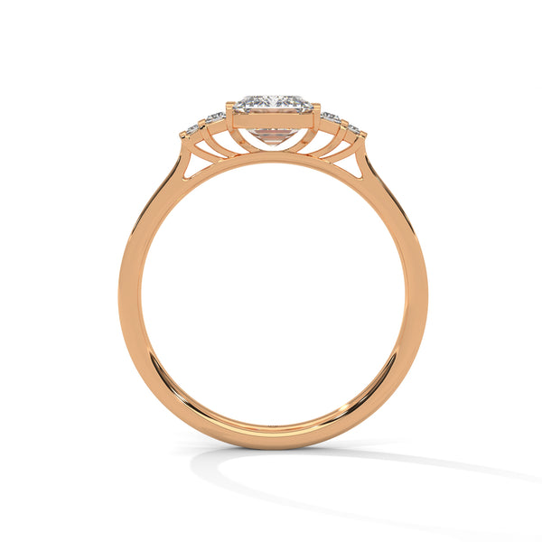 1.36 Ct Total Emerald Cut CVD Lab-Grown Diamond Three-Stone Ring