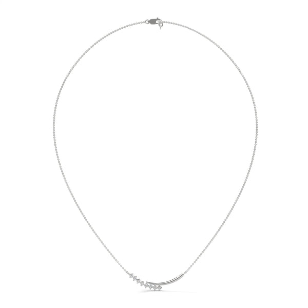 0.20 CT Curved Bar Lab-Grown Diamond Pendant Necklace in Gold