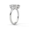 4.10 CT Marquise Cut Lab-Grown Diamond Three-Stone Ring with Side Accents