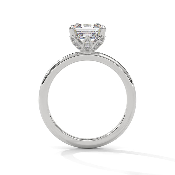 2.10 CT Asscher Cut Lab-Grown Diamond Solitaire Ring