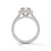 3.33 CT Radiant Cut Halo Lab-Grown Diamond Ring with Round Accent Diamonds