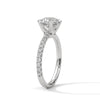 2.24 CT Round Cut Lab-Grown Diamond Solitaire Ring with Pavé Band