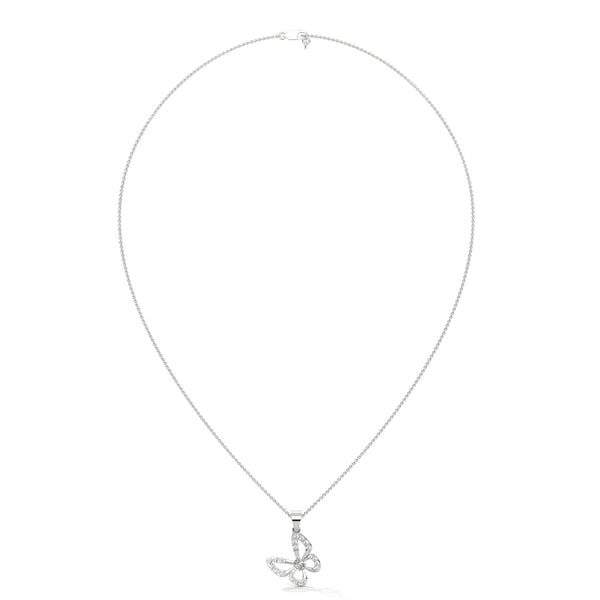 0.26 CTW Floral Butterfly Design Lab-Grown Diamond Pendant in Gold