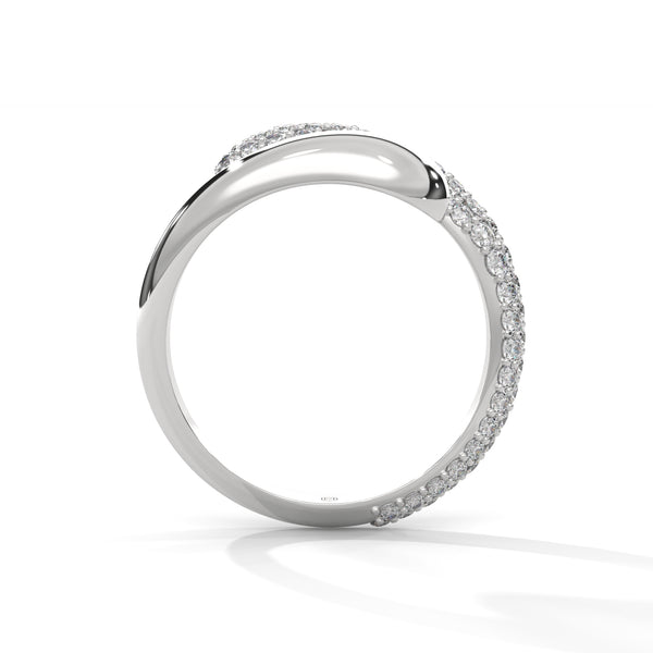 1.12 CT Round Lab-Grown Diamond Pave Wrap Designer Ring