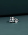 3.54 CT Pear & Emerald Cut CVD Lab-Grown Diamond Open Wrap Ring