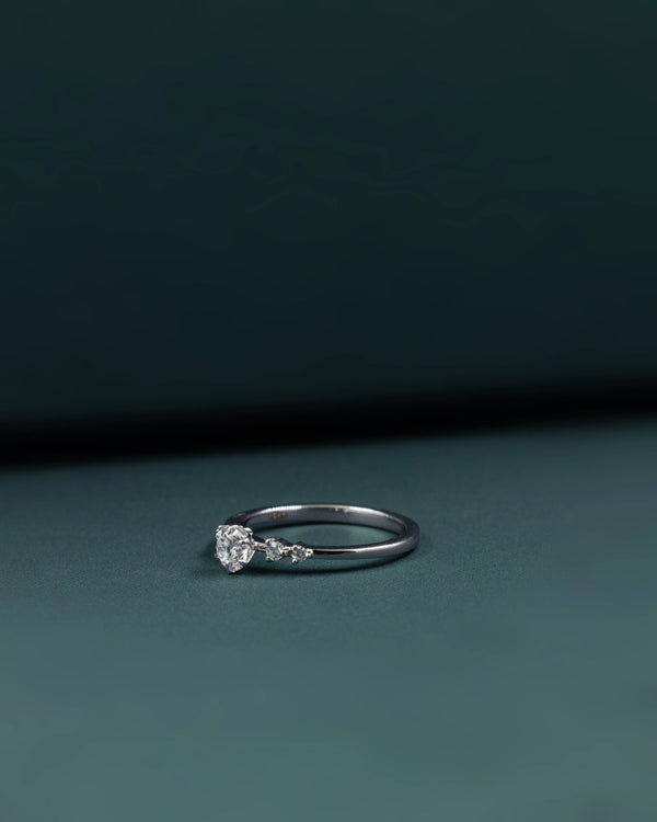 0.42 CT Round Cut Lab-Grown Diamond Three Stone Ring