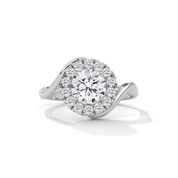 1.35 CT Round Lab-Grown Diamond Halo Twist Ring