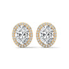 2.24 CT Oval Cut Halo CVD Lab-Grown Diamond Stud Earrings