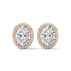 2.24 CT Oval Cut Halo CVD Lab-Grown Diamond Stud Earrings