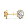 2.24 CT Oval Cut Halo CVD Lab-Grown Diamond Stud Earrings
