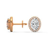 2.24 CT Oval Cut Halo CVD Lab-Grown Diamond Stud Earrings