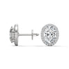 2.24 CT Oval Cut Halo CVD Lab-Grown Diamond Stud Earrings