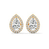 1.88 CT Pear Shape Halo CVD Lab-Grown Diamond Stud Earrings