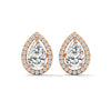 1.88 CT Pear Shape Halo CVD Lab-Grown Diamond Stud Earrings